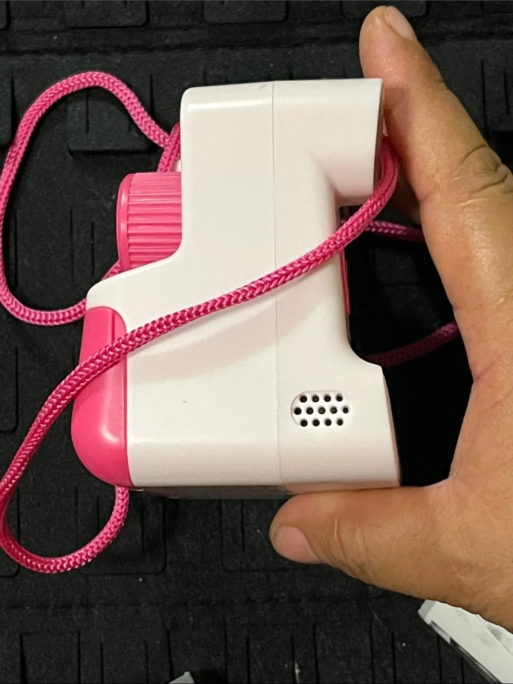 Pink Instant-Style Point-and-Shoot Camera with Neck Strap